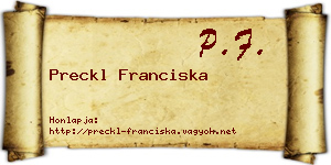 Preckl Franciska névjegykártya